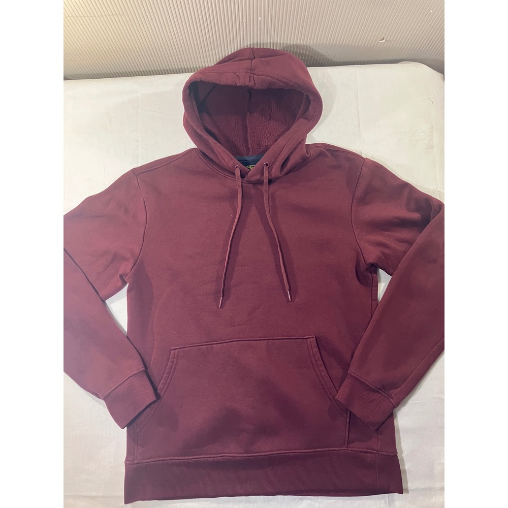 Athletic Works Mens Burgundy Pullover Hoodie Fleece Lined Size S‎